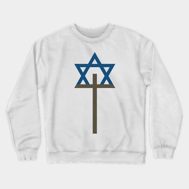 Combination of Star of David with Cross religious symbols Crewneck Sweatshirt by wavemovies